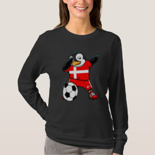 Dabbing Penguin Denmark Soccer Fans Jersey Footbal T-Shirt