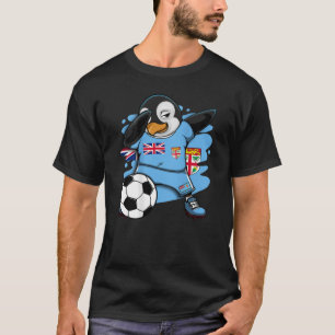 Dabbing Penguin Fiji Soccer Fans Jersey Flag Footb T-Shirt
