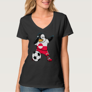 Dabbing Penguin Greenland Soccer Fans Jersey Footb T-Shirt
