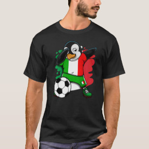 Dabbing Penguin Italy Soccer Fans Jersey Flag Foot T-Shirt