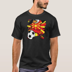 Dabbing Penguin Macedonia Soccer Fans Jersey Footb T-Shirt