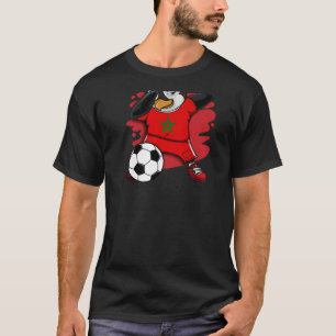 Dabbing Penguin Morocco Soccer Fans Jersey Footbal T-Shirt