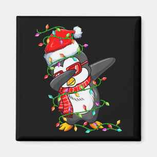 Dabbing Penguin Wearing Santa Hat - Penguin Lover Magnet