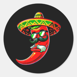 Dabbing Pepper Cinco De Mayo Mexican Pride Hot Jal Classic Round Sticker