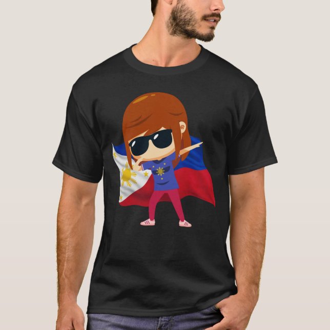 Dabbing Philippines Girl Proud Filipina Love Pinay T-Shirt (Front)