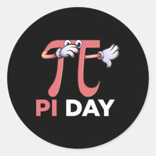 Dabbing Pi Math Science Stem Gift 3.14 Pi Day Classic Round Sticker
