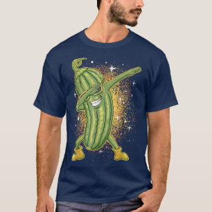 Dabbing Pickle Dancing Cucumber Green Vegan Funny T-Shirt