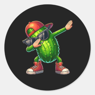 Dabbing Pickle Dancing Cucumber Lover Funny Pickle Classic Round Sticker