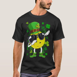 Dabbing Pickleball Ball Leprechaun St Patrick's Da T-Shirt