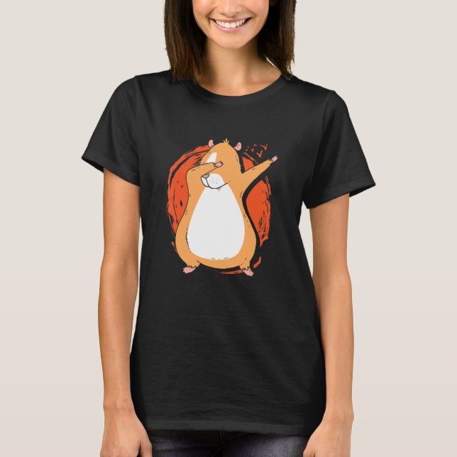 Dabbing Pig Graphic Guinea Pig Owner Pet Cavy Anim T-Shirt (Front)
