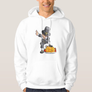 Dabbing Pilgrim Boy Turkey Thanksgiving Day Men Fu Hoodie
