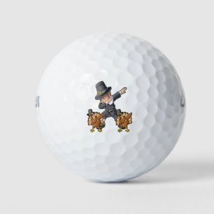 Dabbing Pilgrim Turkey Thanksgiving Day Boys Men F Golf Balls