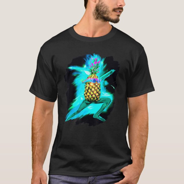 Dabbing Pineapple Aloha Sunglasses Beach Dance Haw T-Shirt (Front)