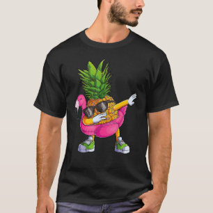 Dabbing Pineapple Flamingo Tropical aloha Beach Ha T-Shirt