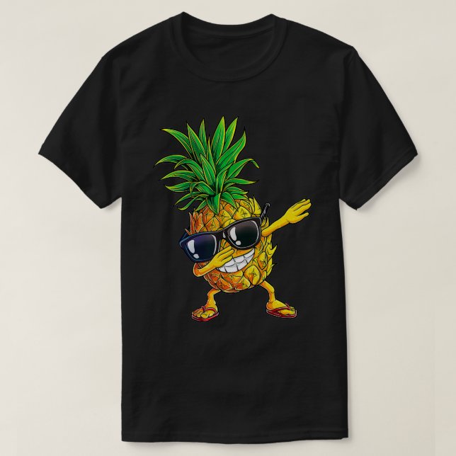 Dabbing Pineapple Sunglasses Aloha Beaches Hawaii  T-Shirt (Design Front)