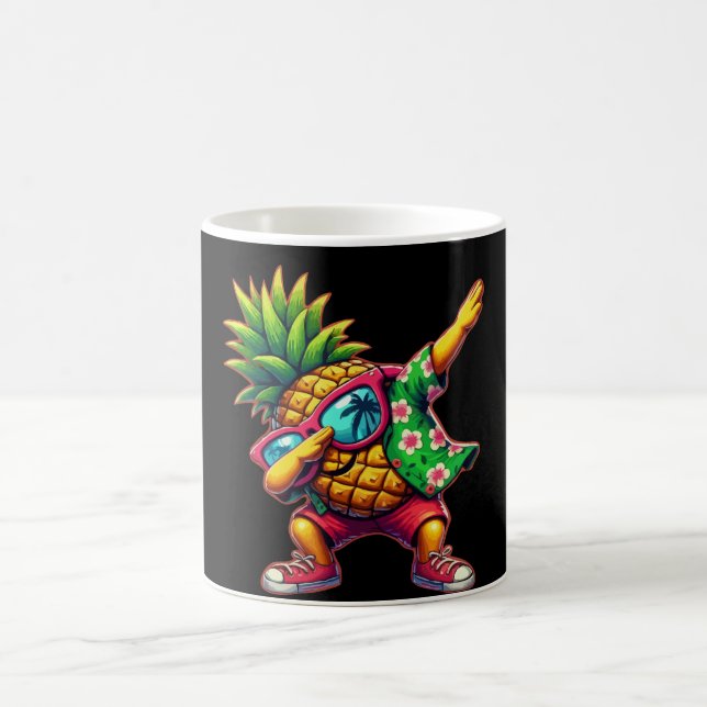 Dabbing Pineapple Sunglasses Beaches Coffee Mug (Center)