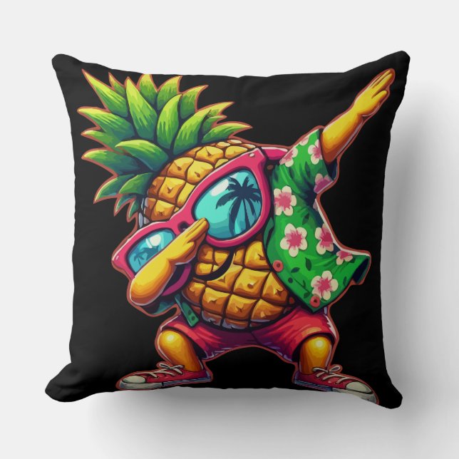 Dabbing Pineapple Sunglasses Beaches Cushion (Front)