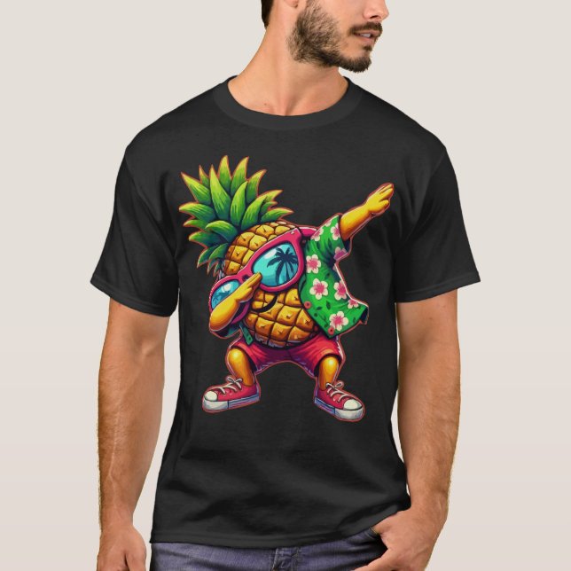 Dabbing Pineapple Sunglasses Beaches T-Shirt (Front)