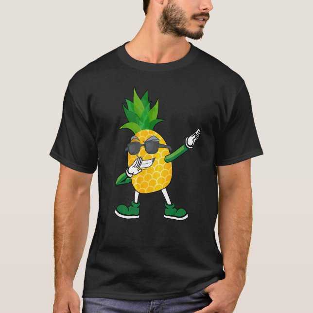 Dabbing Pineapple Wearing Sunglasses Pineapple Dab T-Shirt (Front)
