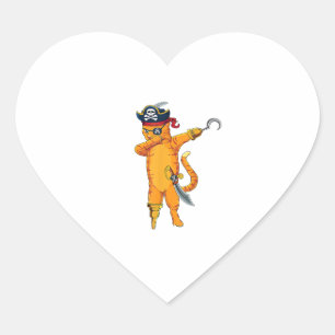 Dabbing Pirate cat- Halloween Dab costume Heart Sticker