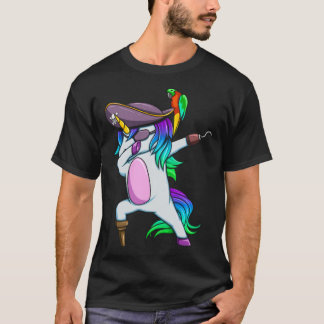 Dabbing Pirate Magical Rainbow Unicorn  Halloween T-Shirt