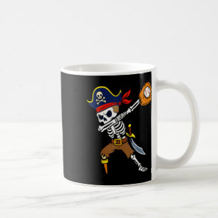 Dabbing Pirate Skeleton Baseball Funny Halloween  Coffee Mug