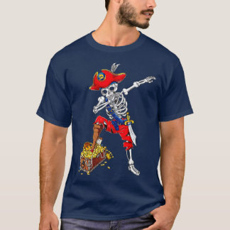 Dabbing Pirate Skeleton Dab Kids Halloween Costume T-Shirt