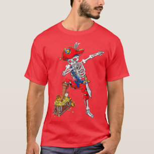 Dabbing Pirate Skeleton Dab Kids Halloween Costume T-Shirt