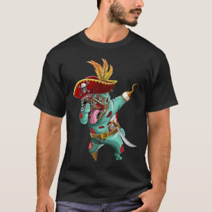 Dabbing Pirate Zombie Pug Cute Halloween Pugs T-Shirt