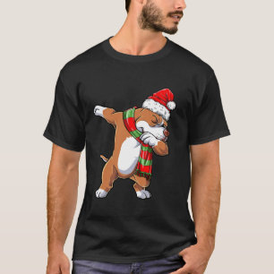 Dabbing Pit Bull Santa Christmas Gifts Kids Boys X T-Shirt