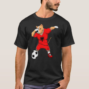Dabbing Pitbull Albania Soccer Fans Jersey Albania T-Shirt