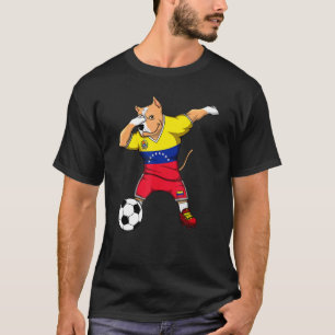 Dabbing Pitbull Dog Venezuela Soccer Fans Jersey F T-Shirt