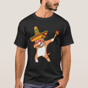 Dabbing Pitbull Sombrero Mexican Costume Cinco De T-Shirt