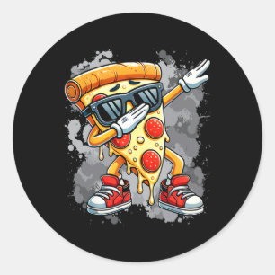 Dabbing Pizza Slice Dance Pizza Toddler Boy Dancin Classic Round Sticker