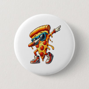Dabbing Pizza Slice Fun Graphic Tee for Food Lover 6 Cm Round Badge