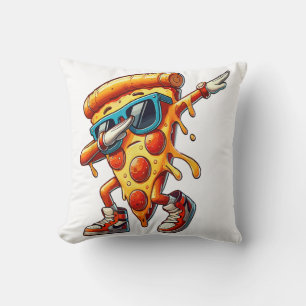 Dabbing Pizza Slice Fun Graphic Tee for Food Lover Cushion