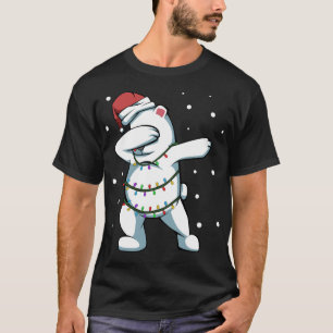 Dabbing Polar Bear Christmas Lights Decorations Fu T-Shirt