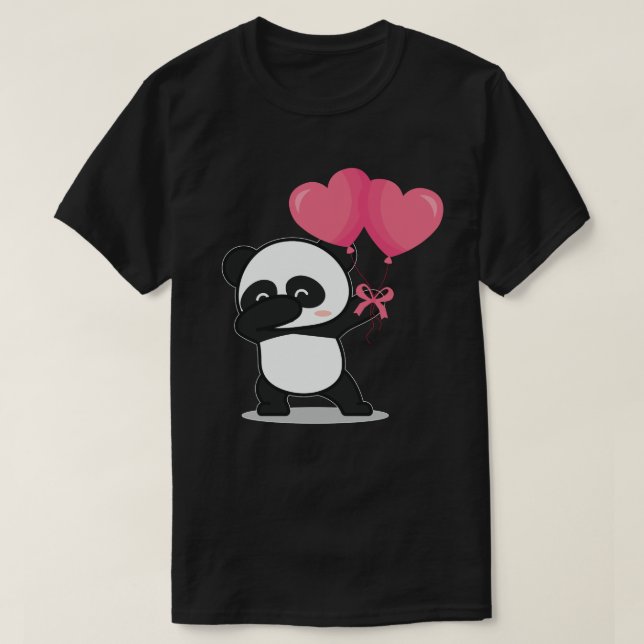 Dabbing Polar Bear Heart Valentines Day Gift T-Shirt (Design Front)