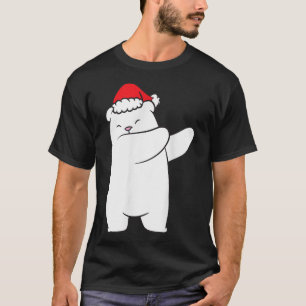 Dabbing Polar Bear Santa Hat Christmas Hat Polar B T-Shirt