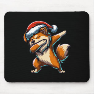 Dabbing Pomeranian Santa Hat Christmas Dab Dance G Mouse Mat