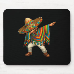 Dabbing Poncho Mexican Boy Dab Cinco De Mayo Sombr Mouse Mat