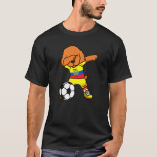 Dabbing Poodle Dog Ecuador Soccer Fans Jersey Foot T-Shirt