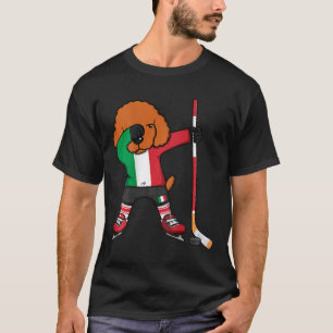 Dabbing Poodle Dog Italy Ice Hockey Fans Jersey Wi T-Shirt