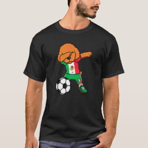 Dabbing Poodle Dog Mexico Soccer Fans Jersey Footb T-Shirt
