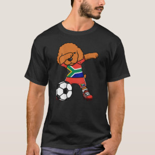 Dabbing Poodle Dog South Africa Soccer Fans Jersey T-Shirt