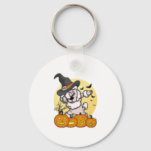 Dabbing Poodle Halloween Key Ring