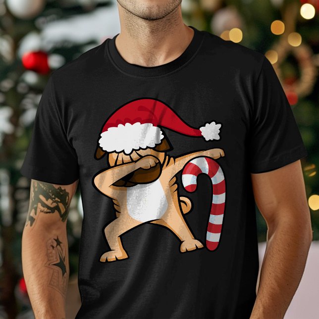 Dabbing Pug Dog Christmas Holiday  T-Shirt (Creator Uploaded)