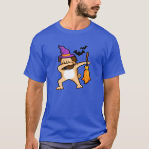 Dabbing Pug Dog Witch Funny Pet Halloween T-Shirt