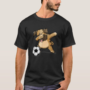 Dabbing Pug Funny Dog Soccer Lovers Football Pug L T-Shirt