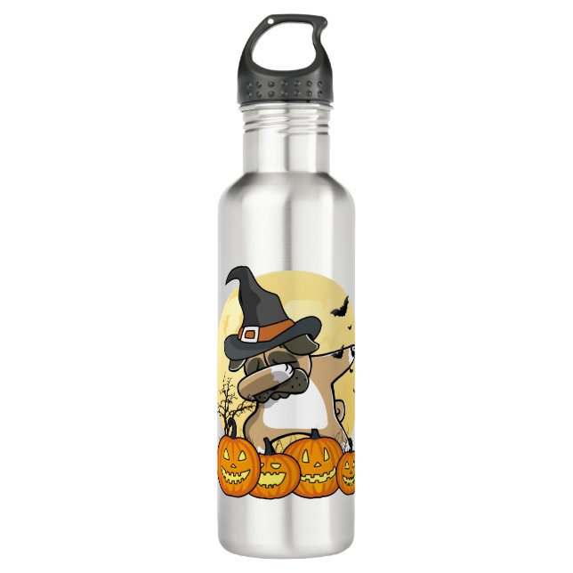 Dabbing Pug Halloween 710 Ml Water Bottle (Front)
